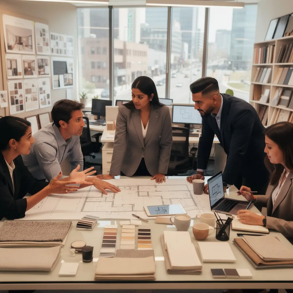 Kuchnia z otwartym układem, wyposażona w nowoczesne urządzenia i dużą wyspę.