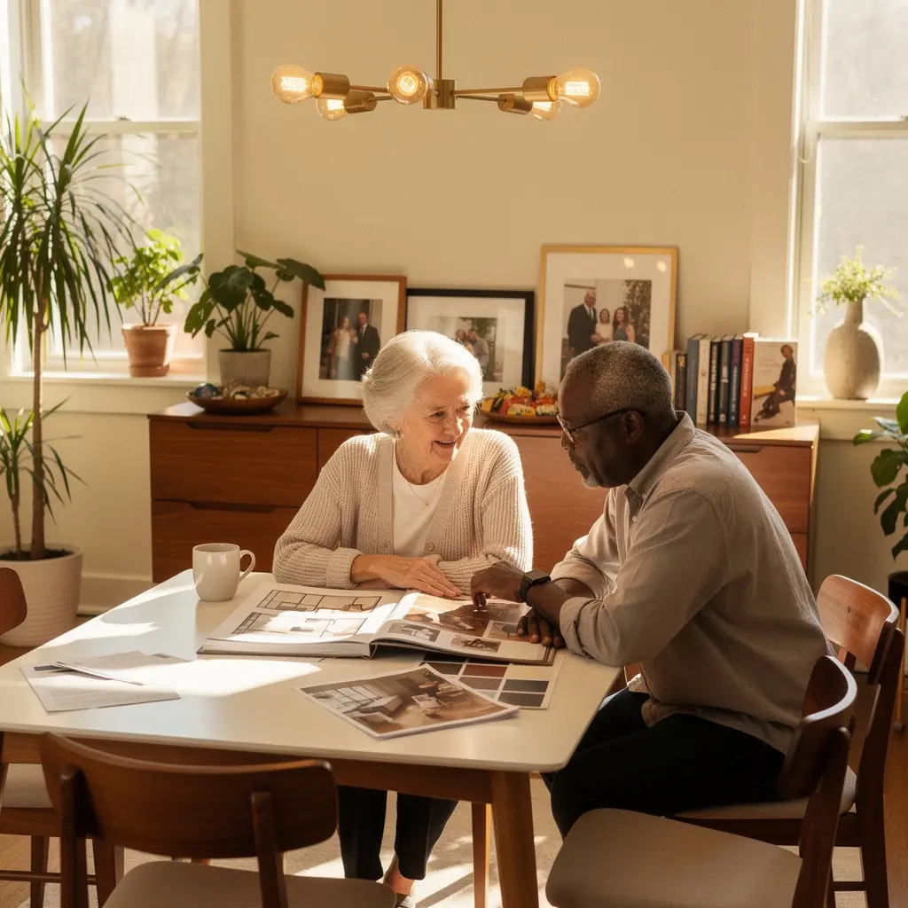 Biuro domowe z ergonomicznym biurkiem i nowoczesnymi akcesoriami do pracy.